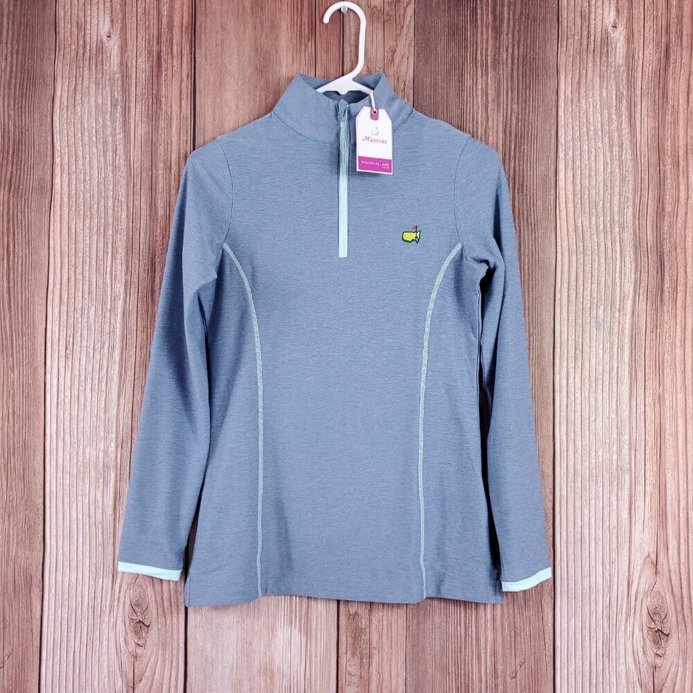 NWT Masters Magnolia Lane Tech Womens XS Blue 1/4 Zip Performance Pullover Blue